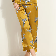 Ladies Mulberry Silk Pajamas Silk Printed Homewear