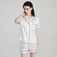 Women's Silk Short Sleeved Shorts Pajama Suit