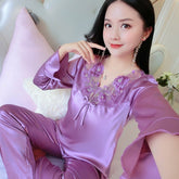 Fashion Personalized Silk Women's Pajama Suit