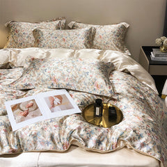 Bare Sleeping Silk Four-piece Set Silk Light Luxury Bedding
