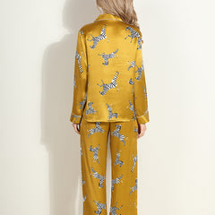 Ladies Mulberry Silk Pajamas Silk Printed Homewear