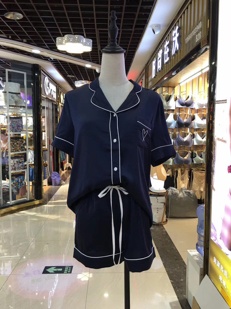 Cardigan Pajamas Women Ice Silk Home Service Suit