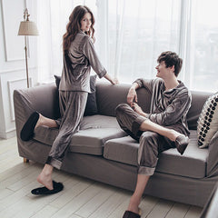 Fashion And Comfort Gold Velvet Pajamas