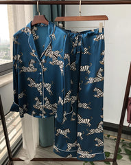 Pajama silk top shorts trousers