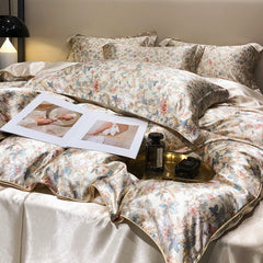 Bare Sleeping Silk Four-piece Set Silk Light Luxury Bedding