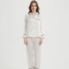 Pajamas Two-piece Homewear Long Sleeve Silk Women